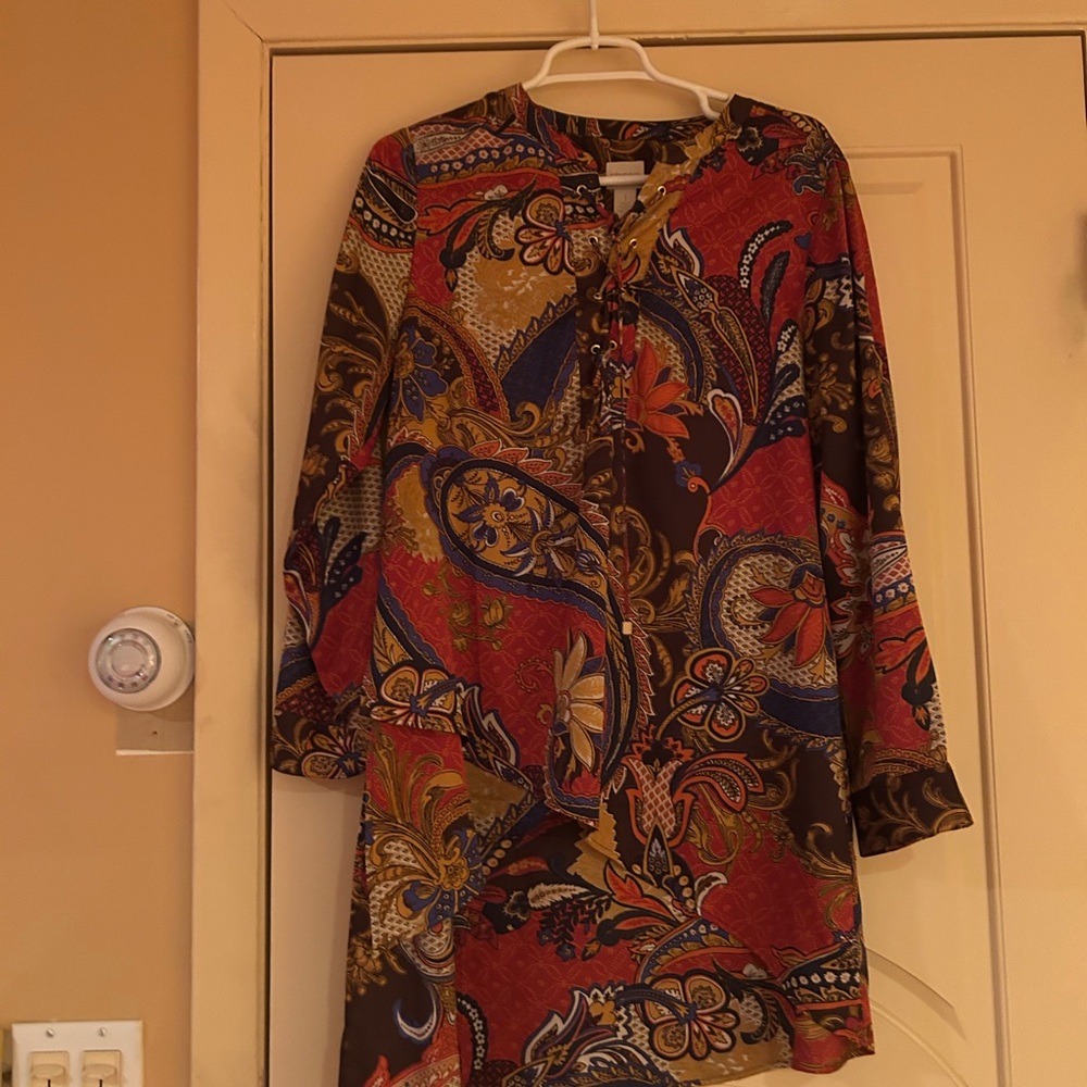 Chico's Vibrant Paisley Long Sleeve Tunic